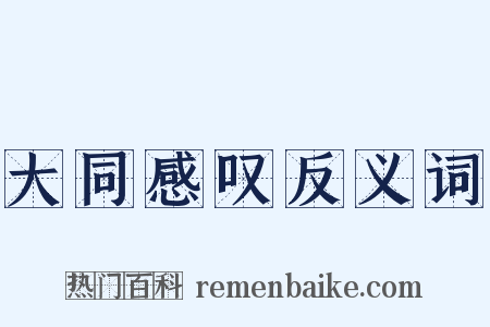 大同感叹反义词是什么意思的图片